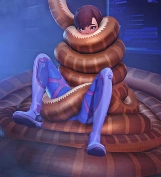 Realizing there is no escape, and giving in to the tight coils