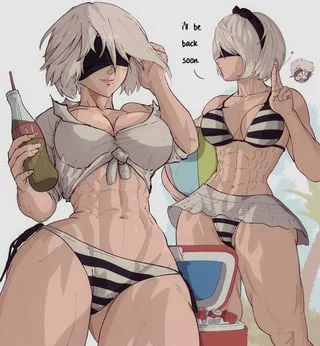 2B's summer vacation (Yoracrab) [Nier: Automata]