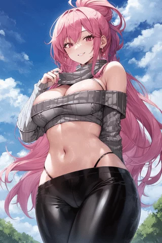 Ribbed Sweater Midriff