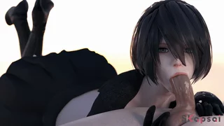 This combination of goth aesthetics and (2B)'s thicc curves is the perfect combo to get every weeb stiff, don't you agree? ❤️