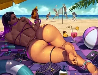 Reyna at the beach day (Arimatang)[Valorant]