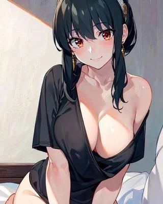 I’d love to be able to come home and just have (Yor) laying down ready for me to use her mouth like a warm cock sleeve until I pumps my balls empty down her throat and make her just lay there until I come back for round 2. What a good fucking whore she would be.
