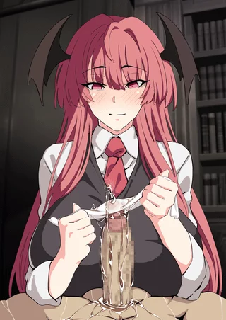 Glansjob using her panties