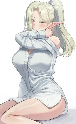 Elena in a Boyfriend Shirt