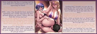 Two ladies decide how to punish their new boy toy (art by Sadakage) [femdom] [facesitting] [threesome] [humiliation] [implied titjob] [punishment]