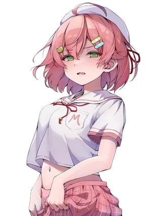 Sakura Miko Disgusted Skirt Lift [Hopetiteve]