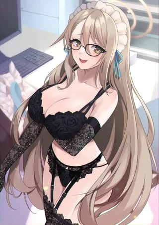Akane Lace Lingerie [Blue Archive] (Buri-e Souru Sakura on Twitter)