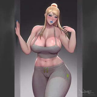 Samus in her lounge wear (pinkdrawz) [Metroid]