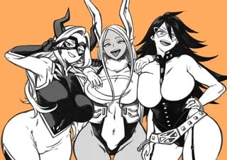 Busty trio Mirko/Midnight/Mt Lady (Kyuugata) [My Hero Academia]