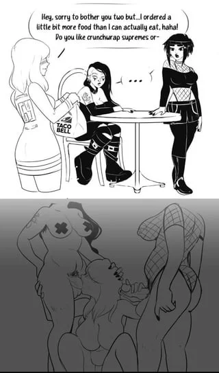 God I want to be one of the goths so bad. Someone trying to be nice to me and my friend leads to us bringing her home and we use her holes with our futa cocks.