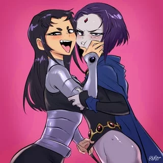 Blackfire, Raven - bullying Raven in a good way (SYTOkun, sytokun) [Teen Titans, DC]