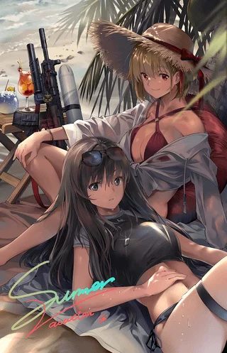 Nishikigi Chisato & Inoue Takina in Bikini [Lycoris Recoil]