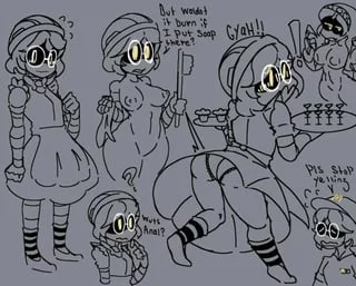 V before turning into a murder drone [murder drones] (ghastly pann)