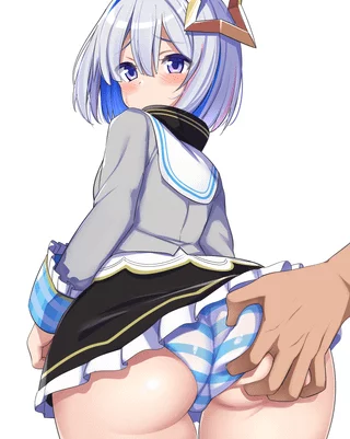 E-Eeeep!! S-Sir... i-i kindly a-a-ask you t-to take y-your hand o-of my b-butt... i-i-its n-not supposed t-to be there....
