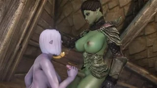 Futa Orc VS Dark Elf (ManaraBlue) [Skyrim]