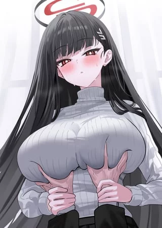 Rio's boobs [Blue Archive]