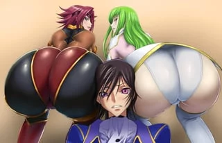 (Kallen) or (C.C) 🤔 Which ass I should stroke to?? My cock is throbbing for both...