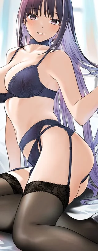 Navy Lingerie & Thigh-Highs [Artist's Original]
