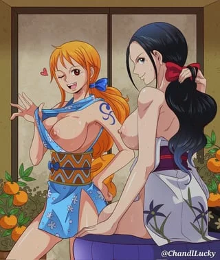 Just stroking hard for (nami) and (robin)~