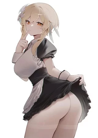 "Tch...fine, just one peek, okay young lady?" (I want to be a young girl's maid)