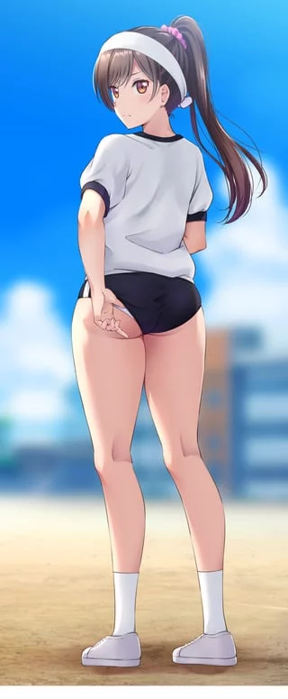 Chizuru Mizuhara adjusting her Buruma [Rent-A-Girlfriend]
