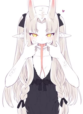 Hiss... I wanna kiss your cute pussy lips... Let me take care of you, human... Hehehe, kss...~ (You find a cute Lamia by accident and now she won't leave you be, and is very gay for you <3)