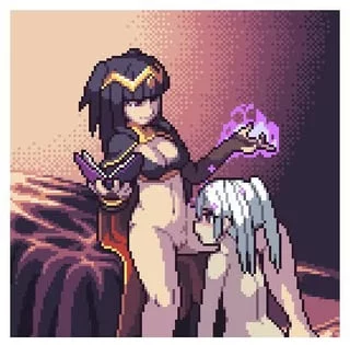 Witch using spell to make slave eat her pussy