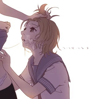 Bully's pussy juice on her face