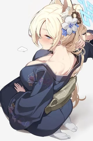inviting kimono Kanna (@dmvvhv_ver2)[Blue Archive]