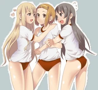 Tsumugi Kotobuki, Ritsu Tainaka, and Mio Akiyama in Gym Uniform [K-On!]
