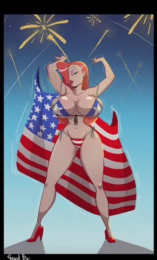 Jessica Rabbit on 4th of July (Gewd-boi) [Who Framed Roger Rabbit]