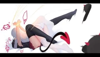 My plan was to ambush an angel and imprison her, but she turned out too strong... Now we are girlfriends~
