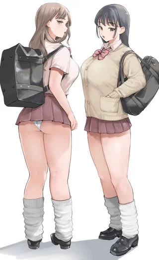 Loose socks and a short skirt.