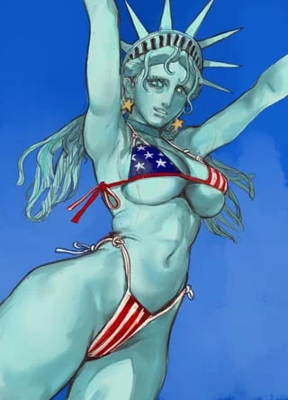 Lady Liberty likes to lose a layer for 4th of July [America] (mossa)