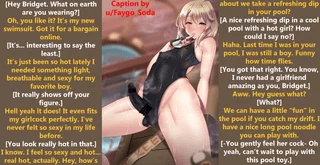 Bridget's New Swimsuit. [Best Friend Bridget 8][Trans][Trans Girl][Impending Sex][Impending Pool Sex]