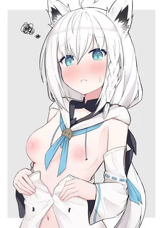 Shy Fubuki trying her best