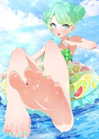 Cute OC and her beautiful toes (By:makot0_01)