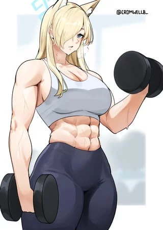 Kanna training (cromwellb)[Blue Archive]