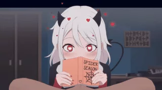 "Just relax~ Let me have my succubus meal~"