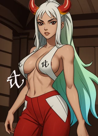 Yamato (one piece) posing for camera