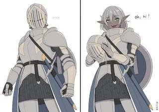 Ah, fellow traveller? Nice, its getting pretty late I think we should rest up for the night, im uh pretty good with camp stuff (I'm a knight you've met a couple times before and you can tell ive got a crush on you, almost forcing these sorta situations)