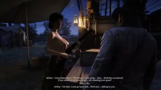 When faced with epic boobage. Mary Linton, Arthur Morgan (Rastifan) [Red Dead Redemption]