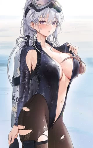 Diving Wetsuit Enterprise tore her tights (ame) [Azur Lane]