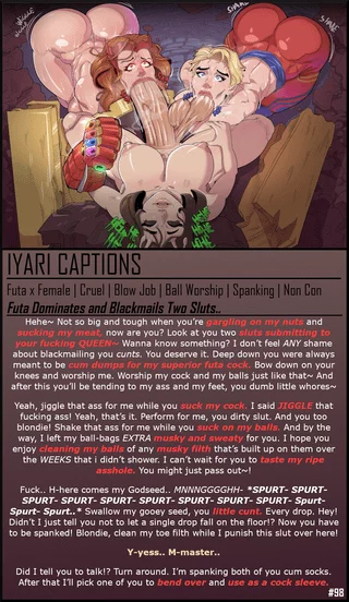 Futa Dominates Two Sluts. [Futa x 2Female] [Cruel] [Blow Job] [Ball Worship] [Revenge] [Spanking] [Blackmail] [Non Con] [Artist: loonyjams]