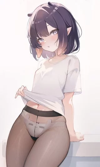 What are you looking at pervert? My new panties? Well its not like I wore them just for you or anything