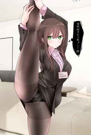 ol-chan stretching lifting her legs up (Oouso) [Original]