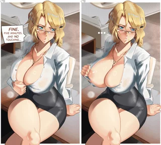 Office Lady Rangiku giving a peek (Castell)[Bleach]