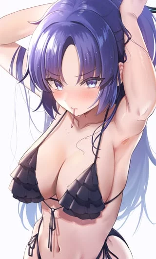 Yuuka tying her hair [Blue Archive]
