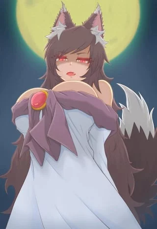 Cute Wolf Girl under the full moon!.