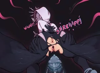 Spider-Gwen in a little bit of a predicament [Spider-Man] (Samma9)